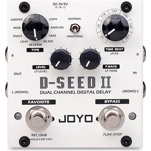JOYO D-SEED II Looper Dual Channel Stereo Delay Effect Guitar Pedal Analog Reverb Modulation Reverse LOFI PingPong Guitar Parts