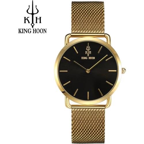 KING HOON Brand Luxury Gold Women Watches Steel Quartz Ladies Rose Bracelet Watch Casual Clock Lovers Girl Simple Wrist watch
