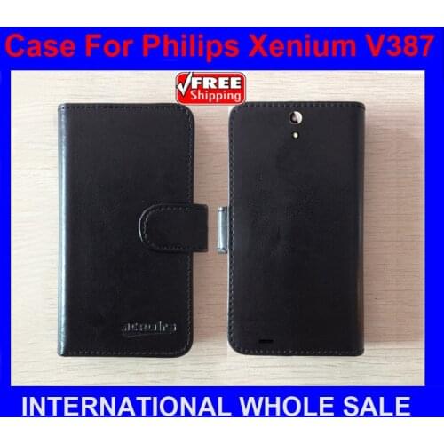 Hot! 2016 High Quality New Original phone case for Philips Xenium V387 Flip Leather Case for Philips V387 Case tracking number