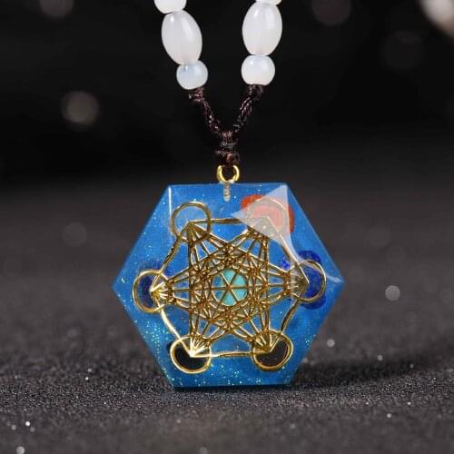 LOOKER Orgonite Pendant Sri Yantra Necklace Sacred Geometry Chakra Energy Necklace Meditation Jewelry