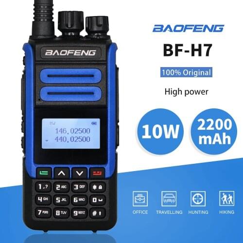 2020 BaoFeng BF-H7 Powerful Walkie Talkie 10W Portable CB Radio FM Transceiver 2200mAh Dual Band Two Way Radio BF H7 Transmitter