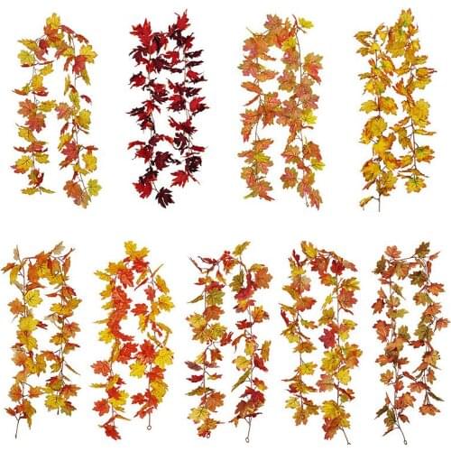 Wall Hanging Decor 175cm Simulation Maple Leaf Vines Autumn Halloween Home Decoration Vines Room Decor Garland Accessories