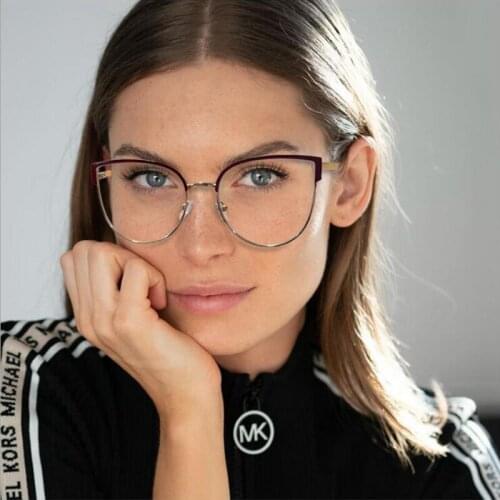 New Fashion Sexy Cat Eye Anti-blue Glasses Frame Women Vintage Optical Transparent Eyeglasses Female Spectacles Oculos Feminino
