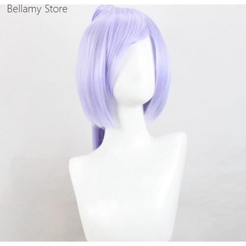 East Project COS Mononobe no Futo Ponytail long hair light purple custom wig Cosplay hairwear Wig+Wig Cap