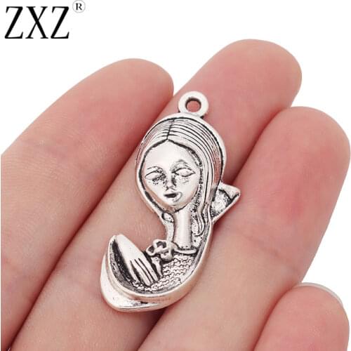 ZXZ 10pcs Large Goddess Charms Pendants for Necklace Jewelry Making Findings 39x18mm
