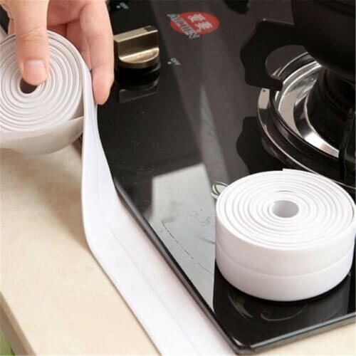 Durable 3.2M Waterproof Caulk Strip PE Bath and Shower Self Adhesive Kitchen Bathroom Caulk Tap Sealing Tape Strip Tub