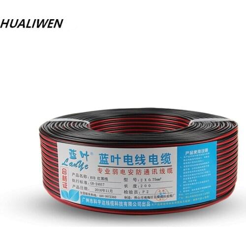 Flower Wire Soft Wire Pure Copper RVB Red And Black Wire 2-core 0.3 0.5 0.75 1.0 Square Power Supply Double Stranded Wire