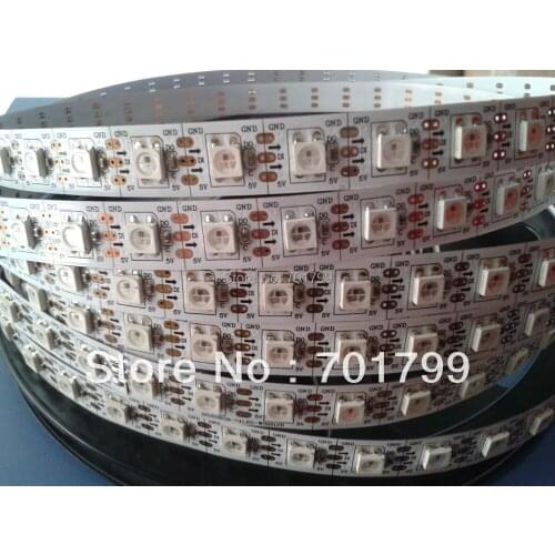 5m DC5V WS2812B led pixel strip,non-waterproof,74pcs WS2812B/M with 74pixels;WHITE PCB,only 4PIN
