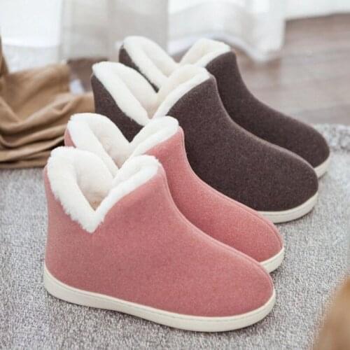 Cotton Slippers Warm Cotton Shoes Couples Cute Floor Shoes Home Boots Cotton Warm Womens Winter Female Ankle Boots For Women