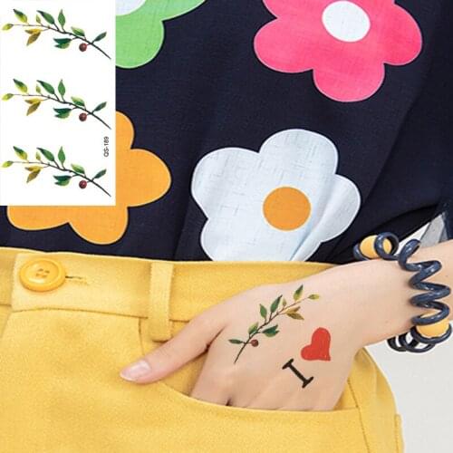Waterproof Temporary Tattoo Stickers Olive Branch fake Tattoo Geometric Animal Flash Tattoo Hand Back Foot for Girl Women Men