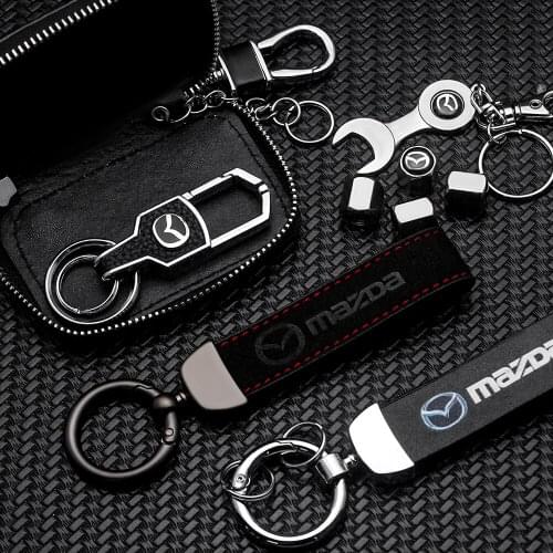 High Quality Leather Keyring KeyChain Car Innovative Holder Man Best Gift For Mazda 3 Axela 2 Speed 6 Atenza MX5 323 CX5 CX30