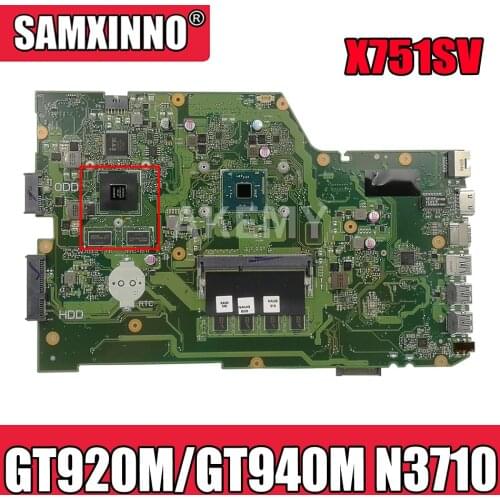 X751SV Mainboard for ASUS X751SV X751SJ X751S Laptop Motherboard GT920M/GT940M 4G/N3710 CPU