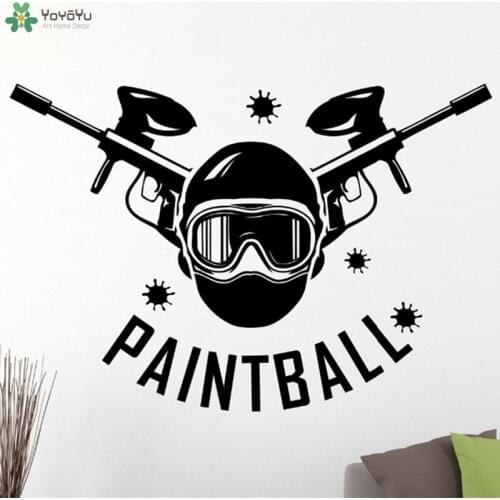 YOYOYU Wall Decal Extreme Sports Wall Stickers Paintball Sign Vinyl Gift For Boys Kids Rooms Home Decor Art Mural Cools DIYSY729