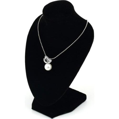 1pc Velvet Showing Stand Black Mannequin Necklace Jewelry Pendant Display Stand Holder Show Decorate Jewelry Display Shelf 2021
