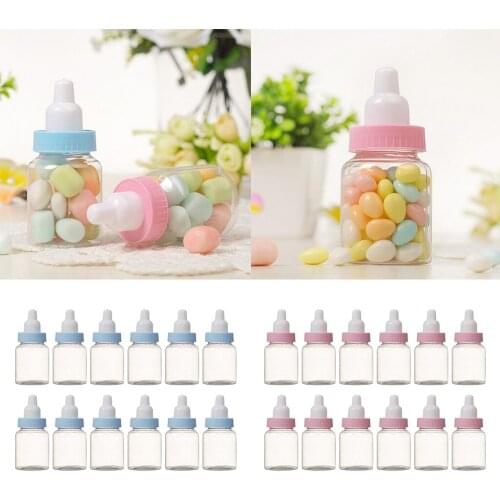12X Baby Shower Gift Candy Bottle Box For Baptism Christening Brithday Party