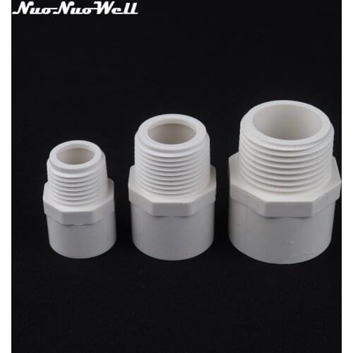 2pcs PVC 1/2"-20 3/4"-25 1"-32 mm Male Thread Connector for Garden Irrigation Water tank Pipe Fittings Water Pipe Adapter