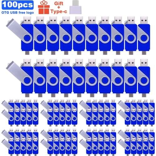 100pcs/lot free logo pendrive multifunctional OTG 128gb Memory stick for phone 32gb pen drive 16gb usb flash drives 64GB