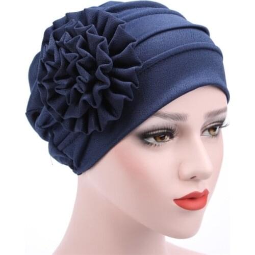 Muslim Women Hijab Turban Flower Prayer Hat Cap Ladies Head Hair Cover Wrap Scarves Headband Headwrap Islamic Accessories Female