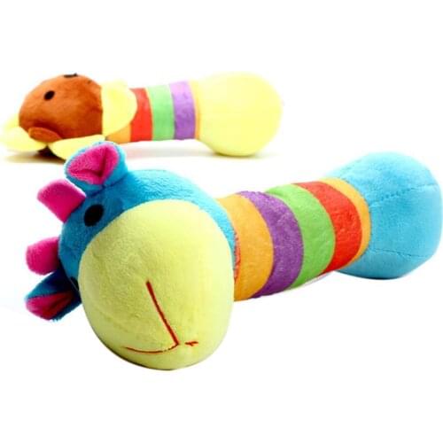 Pet Toy Soft Plush Colorful Giraffe Lion Panda Shape Dog Puppy Pet Squeaky Bite Toy Dog Supplies 2021