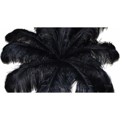 CHINAZP Factory Wholesale 50pcs/lot 70~75cm (28"~30") Length Top Quality Dyed Black Ostrich Feathers