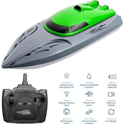 806 2.4G RC Boat Remote Control Boat 20KM/h Waterproof Toy High Speed Dual motors RC Boat 2.4GHz RC system Racing Boat Toys Kids