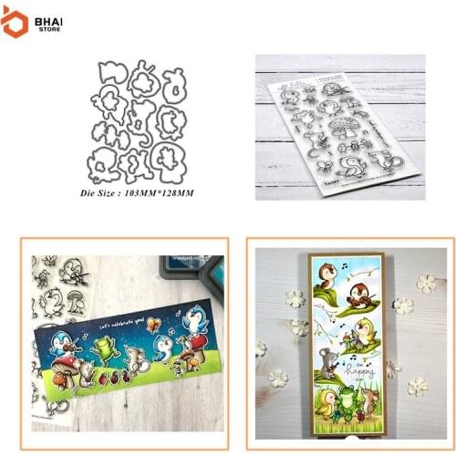 Happy Bird Metal Cutting Dies and Stamps Stencil for DIY Scrapbooking Photo Album Embossing Decorative Paper Cards New