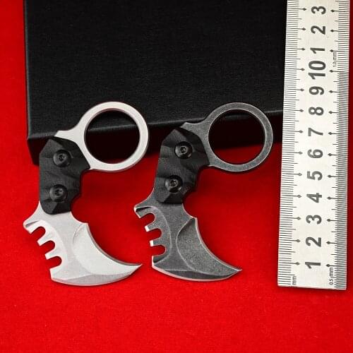 Mini Karambit Outdoor Camping Survival Knives Practical EDC Pocket Knife CS GO Tactical Self Defence Tools AUS-8 Fixed Blade