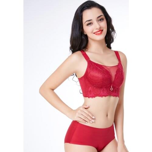 Fashion Bra Set Sexy Girls Thin No Padded Plus Size Bra 52E For Big Breast