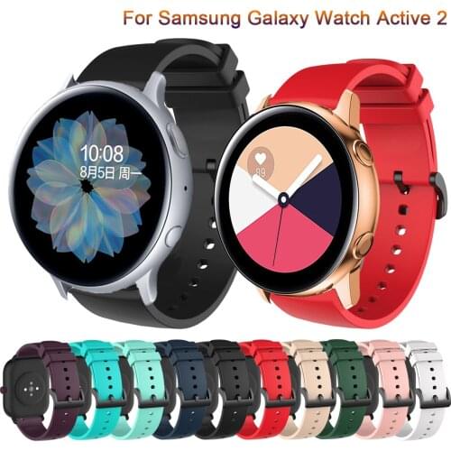 20mm Soft Silicone Strap For Samsung Galaxy Watch Active 2 40mm 44mm / 3 41mm / For Huawei GT 2 42mm Band Bracelet Belt Correa