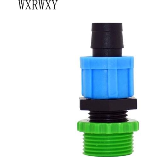 Wxrwxy Garden drip tape male 3/4 to the 5/8" Connector 1/2 To 16mm drip tape adapter DN15 DN20 threaded connector 2pcs
