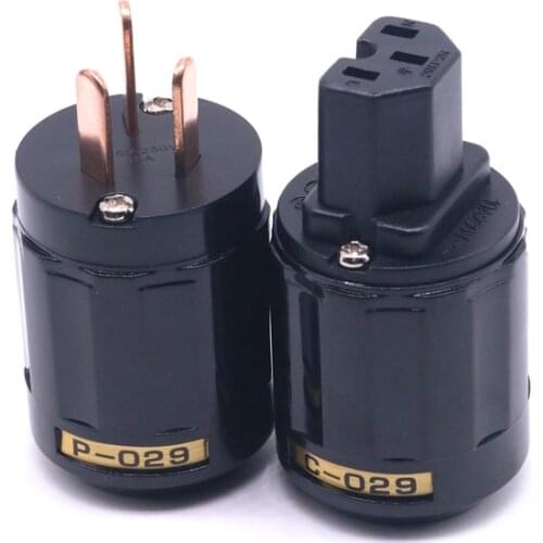 1Pair P-029 + C-029 Rhodium Plated AU AC Power Plug IEC Power Connector