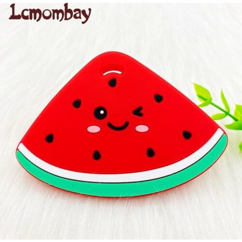 1PCS BPA Free Watermelon Shape Silicone Teether Baby Sensory Pacifier DIY Infant Necklace Pendant Teething Chewing Toy