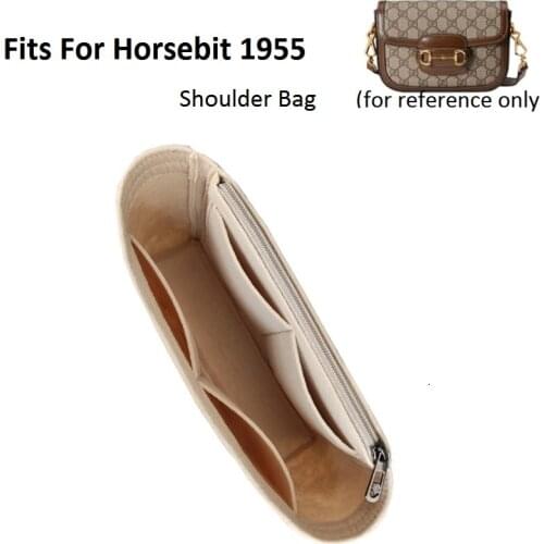 Fits For GG Horsebit 1955 Flap Felt Cloth Insert Bag Organizer Makeup Shoulder Travel Inner Purse Portable Cosmetic Bags