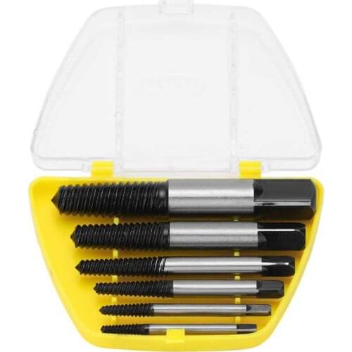 6Pcs Screw Remover High Speed Steel Coarse Thread Broken Damaged Nails Extractor Drill Bits Broken Screw Bolt Easy Take Out Set