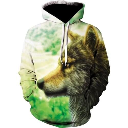 3D Wolf Printed Hoodie Men Women Cool Casual Sweatshirt Spring Autumn Fashionable Pullover Hooded Tops