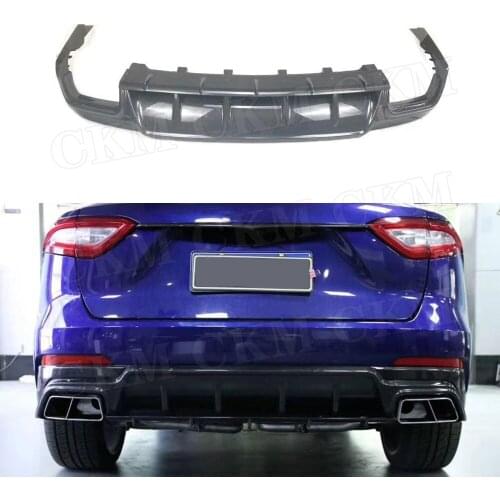 MS Style Carbon Fiber Rear Bumper Lip Diffuser Spoiler Fit For Maserati Levante 2016 2017 2018 2019 Car Bumper Guard