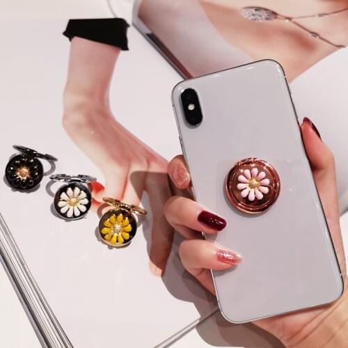 Universal Phone holder aluminium alloy popsocke 360 Rotation finger ring Smartphone multicolor stand Little daisy for women