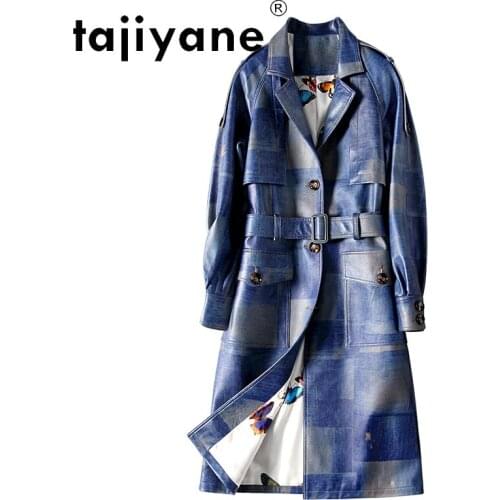 Elather Real 2021 Clothes for Women Genuine Sheepskin Jackets Woman Long Coats Female Windbreaker Slim Sukienki TN1906