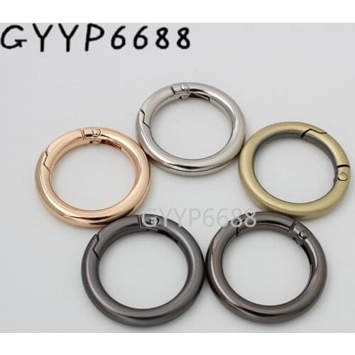 10-30-100pcs 6 colors 5.0mm wire 1'' spring ring for handbag chain bag openable o ring buckle purse accessories parts