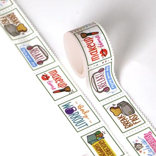 10pcs/lot Decorative Schedule Makeup Shopping Stamps Christmas Washi Tapes Scrapbooking Stickers Masking Tapes Kawaii Stationery
