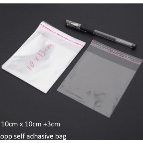 300pcs/lot Clear Resealable Bopp/poly/ Cellophane Bag 10x10+3cm Transparent Opp Gift Plastic Packaging Bags Self Adhesive Seal
