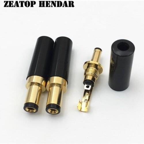 50Pcs Copper Gold Plated DC Power Plug 5.5 x 2.5 / 5.5 x 2.1 / 3.5 x 1.35 mm Male Jack Socket DIY Connector for Welding