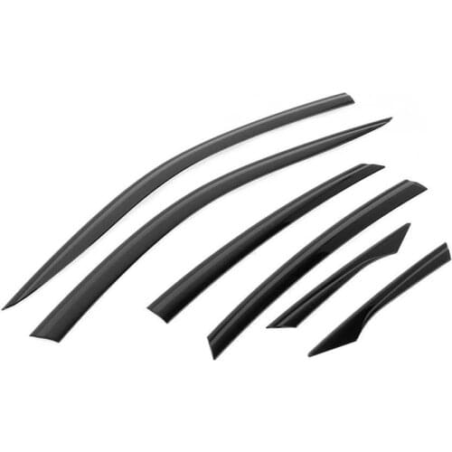 6pcs Black Window Visor Vent Sun Rain Shade Deflector Fits for Honda Civic 2016-ON car auto accessories
