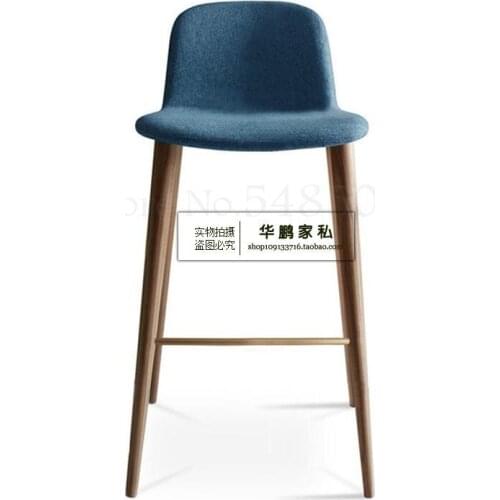 900 Nordic Solid Wood Bar Chair Designer Bar Chair Modern Minimalist American Bar Chair High Chair Front Chair Spot
