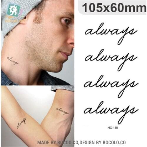 Body Art waterproof temporary tattoos for men women simple fashion 3d letters design flash tattoo sticker Free Shipping HC1118