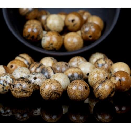 Natural Picture Jaspers Stone Beads Round Loose Spacer Beads For Jewelry Making 4/6/8/10/12mm DIY Bracelet Handmade