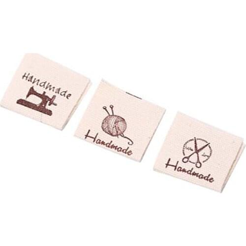 100Pcs Handmade Sheep Animals Cotton Tag Sewing Machine Cloth Garment Labels Yarn Hand Made Label Tags For Sewing Crafts
