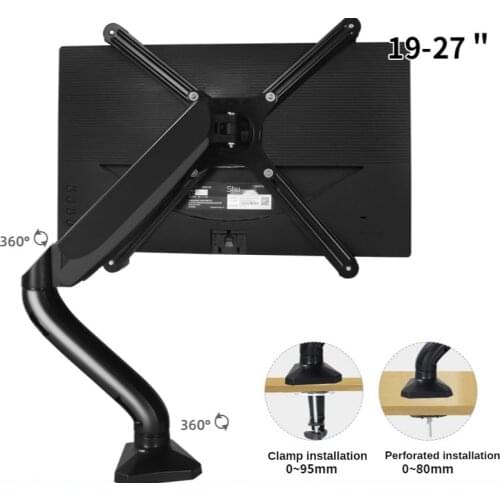 HILLPORT No Mounting Vesa Hole Monitor Desk Stand Accessory 13-27" LCD LED Full Motion Monitor Arm Mount Bracket TV Mount Stand