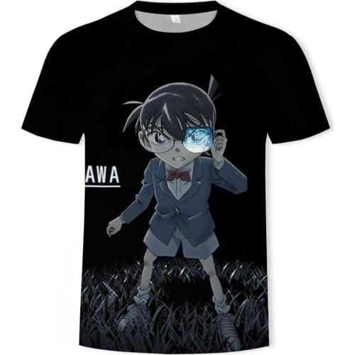 Unique design cotton T-shirt mens Japanese design round neck shirt Detective Conan 2021 new T-shirt