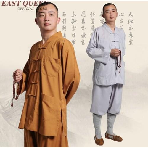 Buddhist monk robes shaolin buddhist monk clothing chinese traditional buddhist monk costume KK1749 H